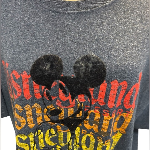Disney Parks Authentic Original Hanes  Blue Gray Mickey Mouse tee shirt Size XL. - Picture 2 of 9
